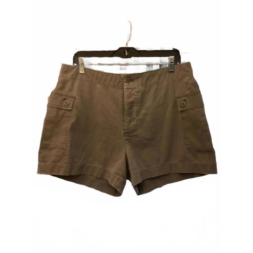 J Crew Button up Green Cargo Chino Shorts Size 14